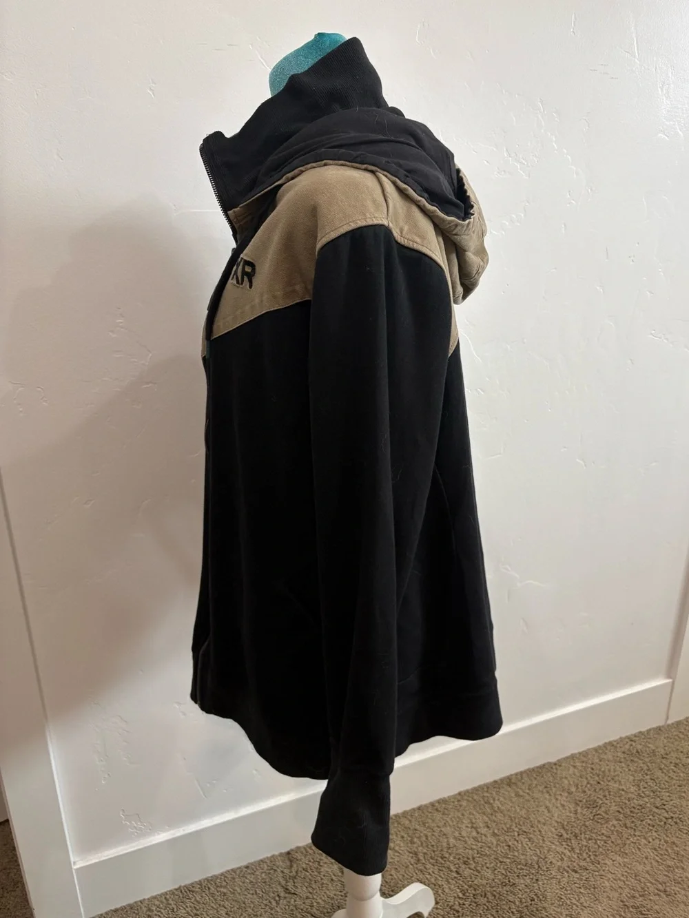 FXR Black & Tan Colorblock Full-Zip Hoodie Size XL